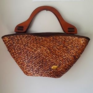 🇮🇹 Italian Satchel Creazioni ALMA with wood handles